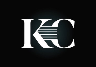 Yaratıcı modern iş tipografi vektör şablonlu KC Harf Logosu. Yaratıcı Soyut Monogram Harfi K C