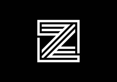 Büyük harf Z harfi. Yaratıcı Satır Harfleri Tasarımı, Logo, Poster, Davetiye Grafik Alfabe Sembolü. Vektör İllüstrasyonu