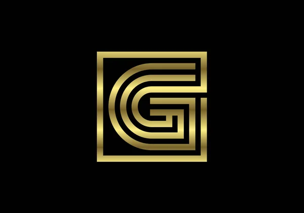 Golden Capital Lines Letter Creative Line Letters Design Alfabeto Grafico — Vettoriale Stock