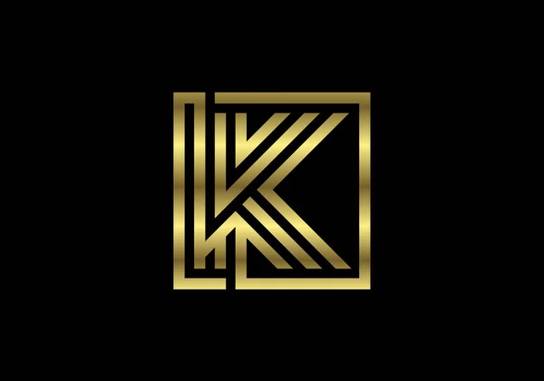 Altın Sermaye Satırları Harfi Yaratıcı Satır Harfleri Tasarımı Logo Poster — Stok Vektör