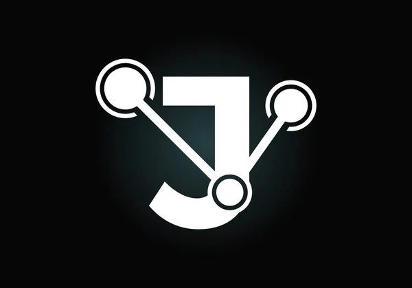 Αρχικό Γράμμα Λογότυπο Της Τεχνολογίας Σύμβολο Κατάλληλο Για Επιχειρήσεις Σχετικές — Διανυσματικό Αρχείο