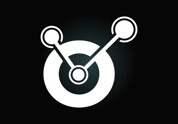Lettre Initiale Avec Symbole Logo Technologie Convient Pour Technologie Internet — Image vectorielle