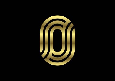 Altın Sermaye Satırları Harfi O. Yaratıcı Satır Harfleri Tasarımı, Logo, Poster, Davetiye Grafik Alfabe Sembolü. Vektör İllüstrasyonu