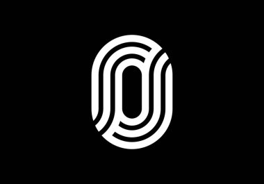 Beyaz Büyük Çizgiler Harfi O. Yaratıcı Satır Harfleri Tasarımı, Logo, Poster, Davetiye Grafik Alfabe Sembolü. Vektör İllüstrasyonu