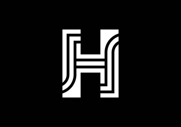 Beyaz Sermaye Çizgileri Harfi Yaratıcı Satır Harfleri Tasarımı Logo Poster — Stok Vektör