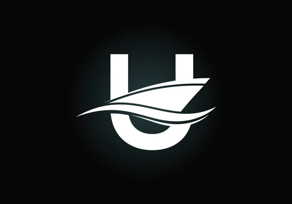 Litera Capital Șablonul Design Navei Croazierei Sau Logo Ului Ambarcațiunii — Vector de stoc
