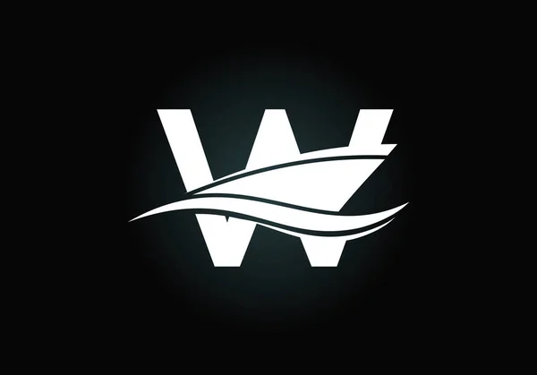 Velké Písmeno Lodí Výletní Plavba Nebo Logo Návrhu Šablony Yacht — Stockový vektor