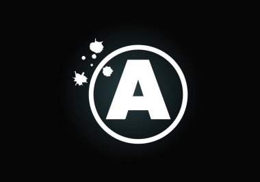 A harfinin baş harfleri alfabede fırça izi olan bir daire şeklinde. Yazı tipi amblemi. Boyama işi ve şirket kimliği için modern vektör logosu tasarımı.