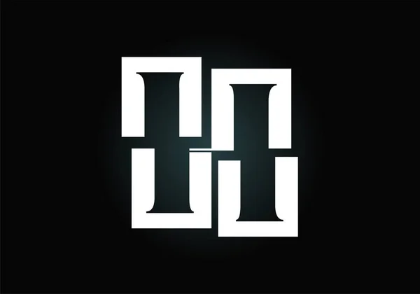 首字母H单字字母由四个正方形组成 字体徽章 拼字符号 企业的现代矢量标志设计和公司标识 — 图库矢量图片