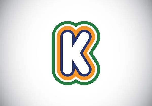 Kleurrijke Initiaal Monogram Letter Alfabet Het Schattige Alfabet Van Kinderen — Stockvector