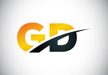 Yaratıcı modern iş tipografi vektör şablonlu GD Harf Logosu. Yaratıcı Soyut Monogram Harfi GD