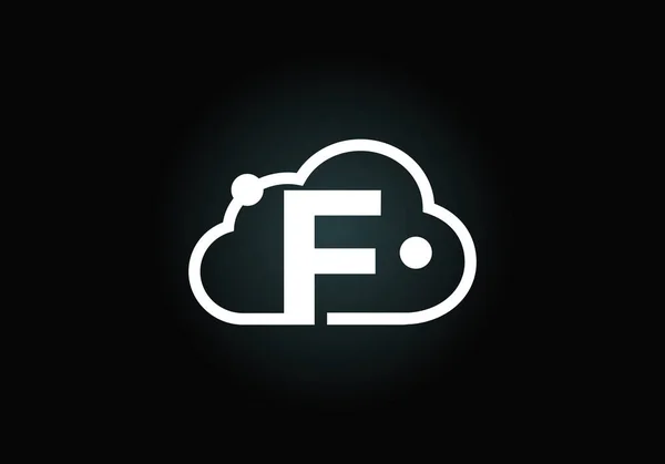 Initial Monogram Letter Alphabet Cloud Cloud Computing Provider Service Logo — ストックベクタ