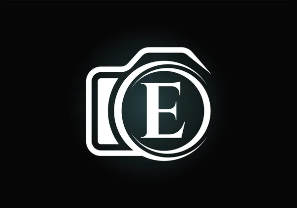 Alphabet Lettre Monogramme Initial Avec Une Icône Caméra Photographie Logo — Image vectorielle