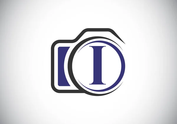 Inicial Alfabeto Letra Monograma Con Icono Cámara Fotografía Logo Vector — Archivo Imágenes Vectoriales