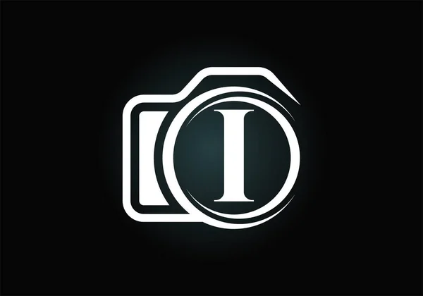 Początkowy Alfabet Monograficzny Ikoną Kamery Ilustracja Wektora Logo Fotografii Nowoczesny — Wektor stockowy