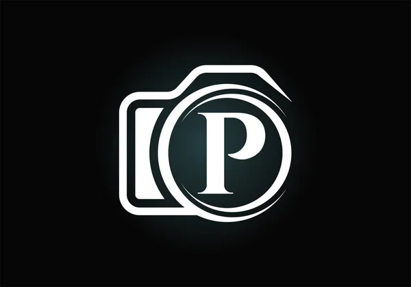 Initial Monogram Letter Alphabet Camera Icon Photography Logo Vector Illustration — Stock Vector