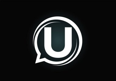 Kabarcık sohbet simgesiyle U harfinin baş harfleri. Konuşmak, sohbet logosu konsepti. Bir danışmanlık şirketi ve şirket kimliği için modern logo tasarımı.