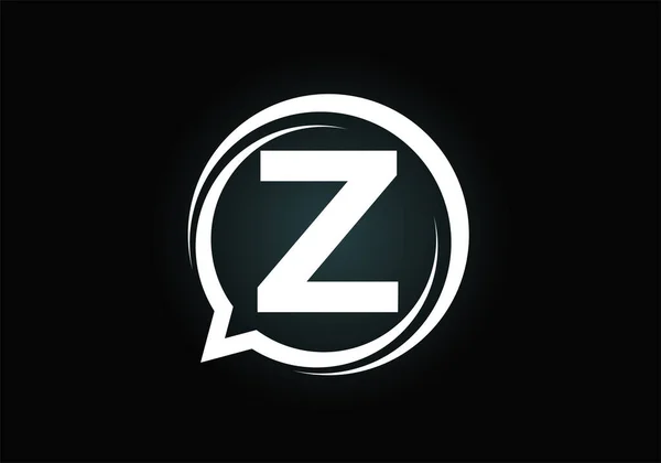 Początkowy Alfabet Literowy Ikoną Czatu Bańką Rozmowa Gadanie Logo Nowoczesny — Wektor stockowy