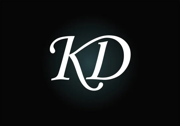 具有创意的现代商业字体矢量模板的初始K D字母标识 创用简写字母K — 图库矢量图片