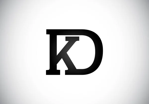 具有创意的现代商业字体矢量模板的初始K D字母标识 创用简写字母K — 图库矢量图片