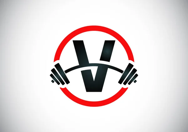 Initial Monogram Alphabet Barbell Lifting Vector Logo Design Modern Vector — Stock Vector