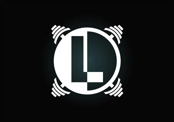 Первоначальный Монограмма Алфавит Штангой Дизайн Векторного Логотипа Лифта Современный Векторный — стоковый вектор