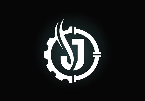 Первоначальный Алфавит Зубчатой Трубой Пламенем Концепция Логотипа Нефти Газа Эмблема — стоковый вектор