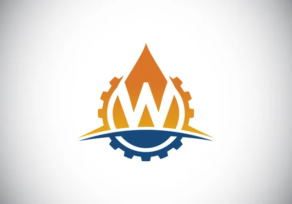 Початкова Абетка Монограми Шестернею Махою Олією Концепція Логотипу Нафти Газу — стоковий вектор