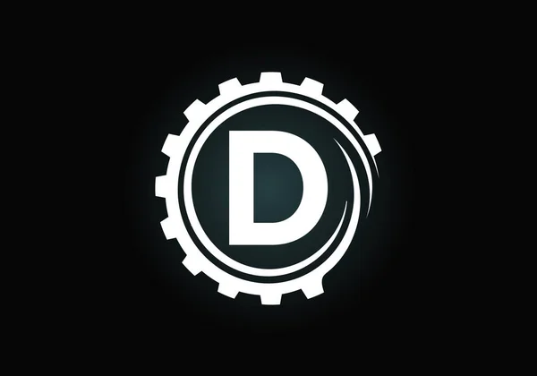 Alfabeto Inicial Monograma Espiral Engrenagem Projeto Logotipo Engenheiro Engrenagens Logotipo —  Vetores de Stock