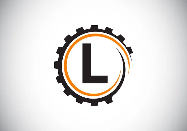 Initial Monogram Alphabet Gear Spiral Gear Engineer Logo Design Logo — Stock Vector
