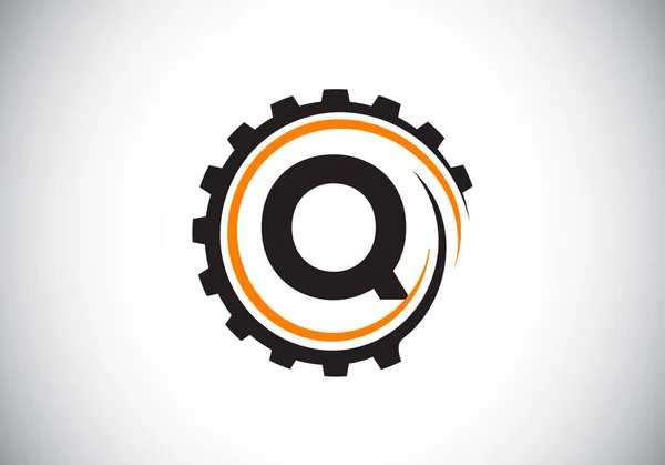 Αρχικό Αλφάβητο Μονογράμματος Σπείρα Ταχυτήτων Σχεδιασμός Λογότυπου Μηχανικού Εργαλείων Λογότυπο — Διανυσματικό Αρχείο