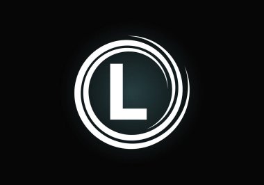 L harfinin baş harfleri alfabede. Girdap sarmal sonsuz logo tasarımı. Yazı tipi amblemi. İş için modern vektör logosu ve şirket kimliği