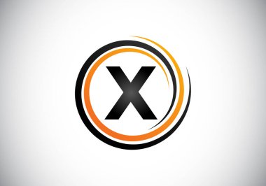 Sarmalda X harfinin baş harfleri alfabesi. Girdap sarmal sonsuz logo tasarımı. Yazı tipi amblemi. İş için modern vektör logosu ve şirket kimliği