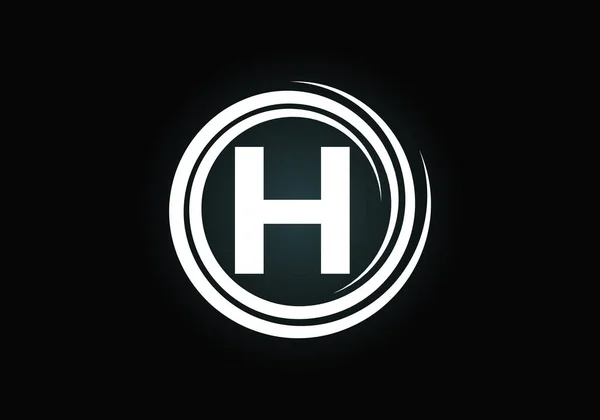 螺旋形中的初始H字母表 涡旋螺旋无限的标志设计 字体徽章 企业的现代矢量标识和公司标识 — 图库矢量图片