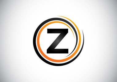 Z harfinin baş harfleri alfabede. Girdap sarmal sonsuz logo tasarımı. Yazı tipi amblemi. İş için modern vektör logosu ve şirket kimliği