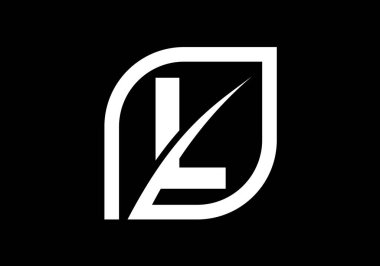 Soyut yaprağın baş harfleri L monogram alfabesi. Çevre dostu logo konsepti. Yazı tipi amblemi. Ekolojik iş ve şirket kimliği için modern vektör logosu