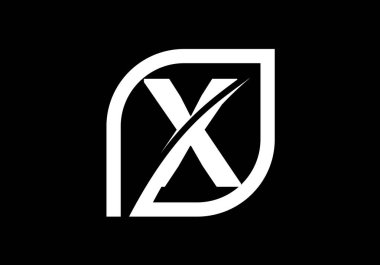 Soyut yapraklı X baş harfleri alfabesi. Çevre dostu logo konsepti. Yazı tipi amblemi. Ekolojik iş ve şirket kimliği için modern vektör logosu