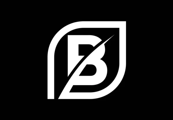 Alphabet Monogramme Initial Avec Feuille Abstraite Concept Logo Écologique Emblème — Image vectorielle