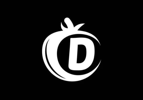 Alfabeto Inicial Monograma Com Tomate Modelo Design Logotipo Tomate Símbolo — Vetor de Stock