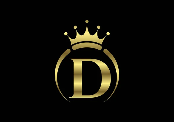Első Monogram Ábécé Koronával Királyi Király Luxusszimbólum Font Emblem Modern — Stock Vector