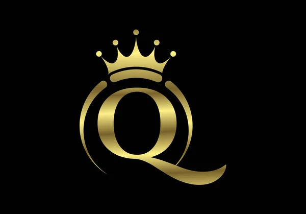 Počáteční Monogram Abecedy Korunou Royal King Symbol Luxusu Královny Znak — Stockový vektor