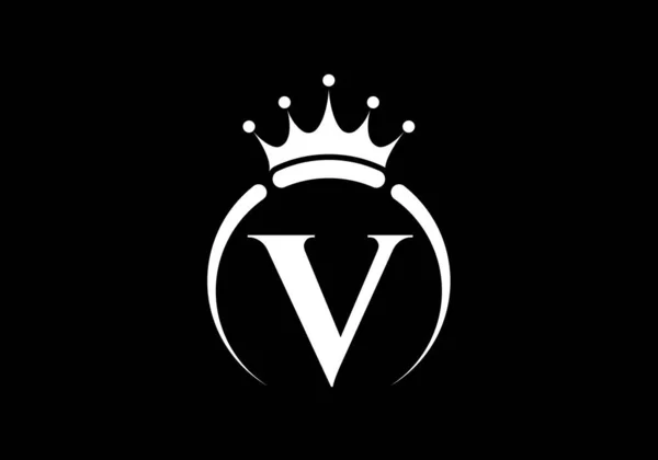 Initiaal Monogram Alfabet Met Een Kroon Koninklijk Koning Koningin Luxe — Stockvector