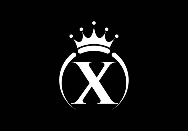 Alfabeto Inicial Monograma Com Uma Coroa Real Rei Símbolo Luxo — Vetor de Stock