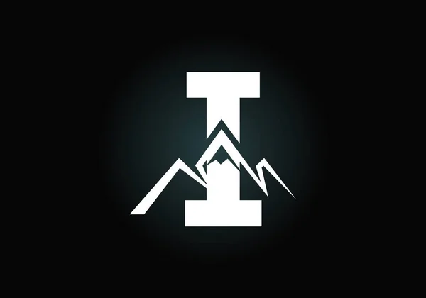 Zunächst Monogramme Ich Das Alphabet Mit Dem Berggipfel Symbol Für — Stockvektor