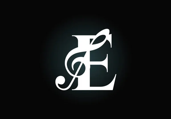 Initiales Monogramm Alphabet Mit Einer Musikalischen Note Symphonie Oder Melodiezeichen — Stockvektor