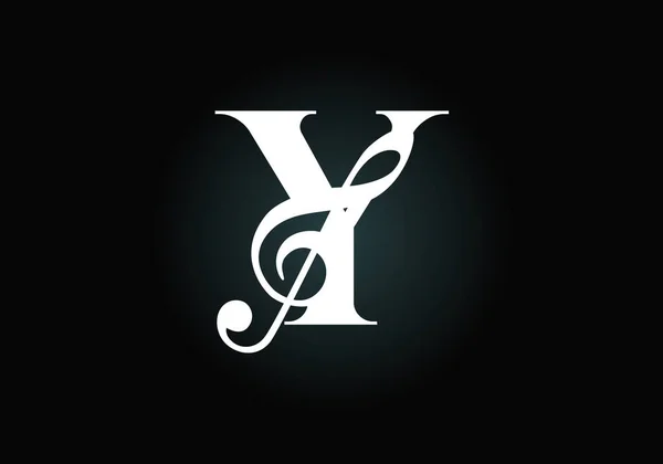 Ursprungligt Monogram Alfabet Med Musikalisk Ton Symfoni Eller Melodi Tecken — Stock vektor