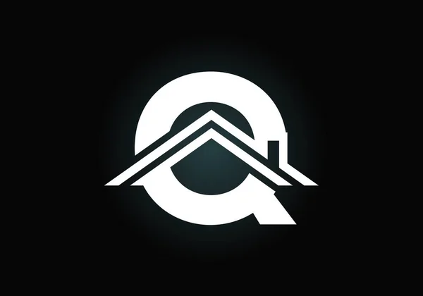 Początkowy Alfabet Dachem Znak Domu Lub Domu Koncepcja Logo Nieruchomości — Wektor stockowy