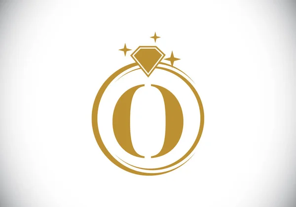 Alfabeto Inicial Letra Del Monograma Círculo Con Diamante Logo Del — Archivo Imágenes Vectoriales