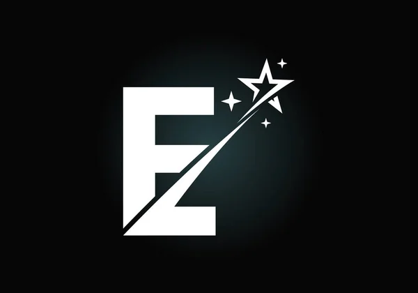 Alfabeto Inicial Letra Del Monograma Con Icono Swoosh Logotipo Estrella — Vector de stock