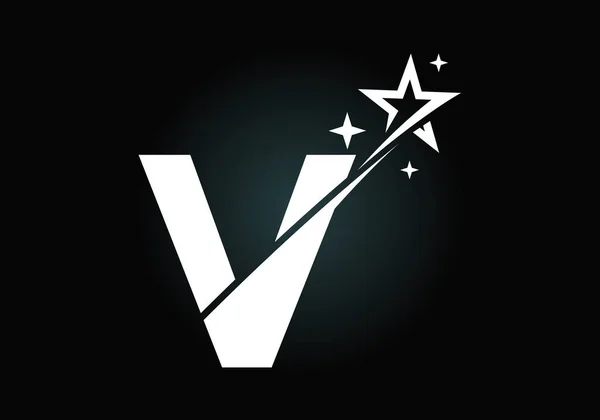 Initial Monogram Letter Alphabet Swoosh Star Logo Icon Abstract Star — Stock Vector